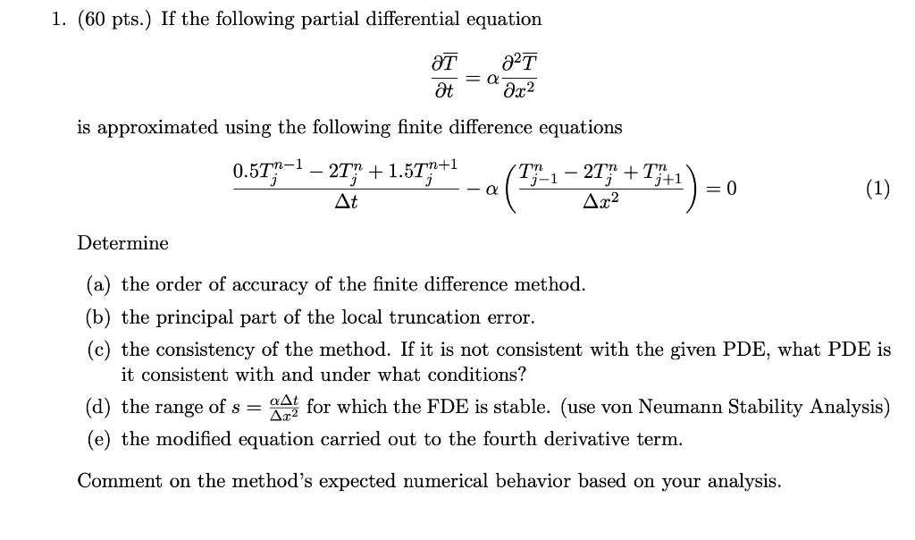 1. (60 pts.) If the following partial differential | Chegg.com