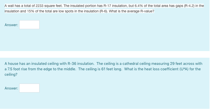 Solved A Wall Has A Total Of 2233 Square Feet The Insula