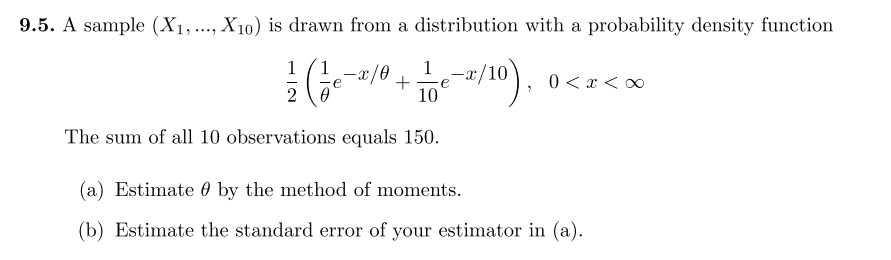 Solved .5. A sample (X1,…,X10) is drawn from a distribution | Chegg.com