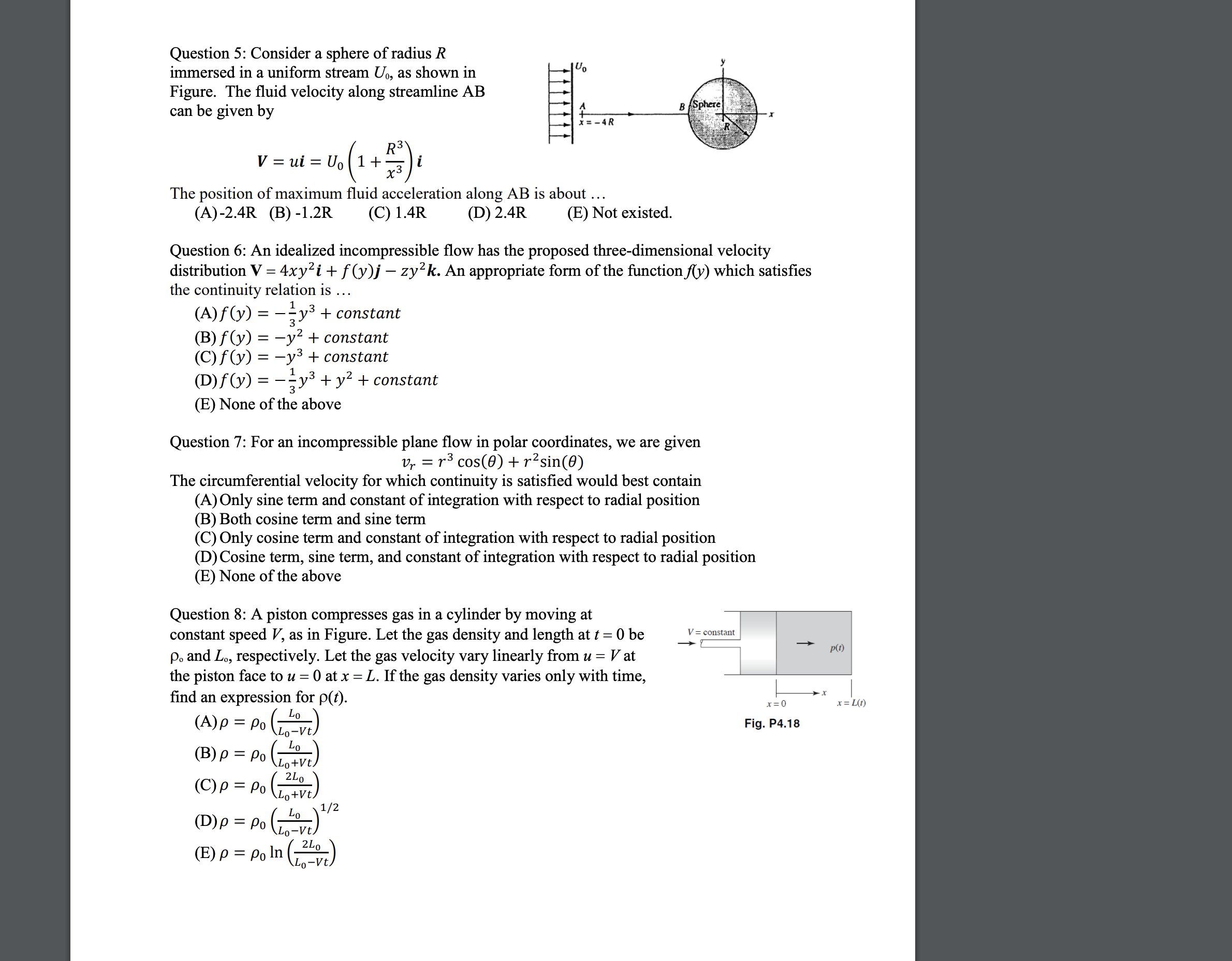 Solved Question 5: Consider a sphere of radius R immersed in | Chegg.com