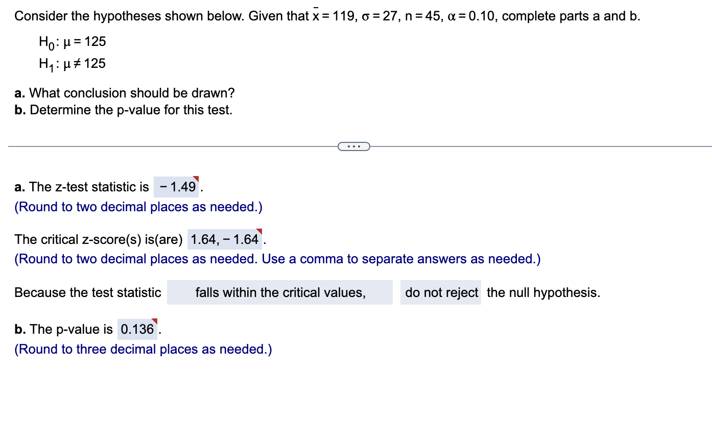 Solved Consider The Hypotheses Shown Below. Given That | Chegg.com