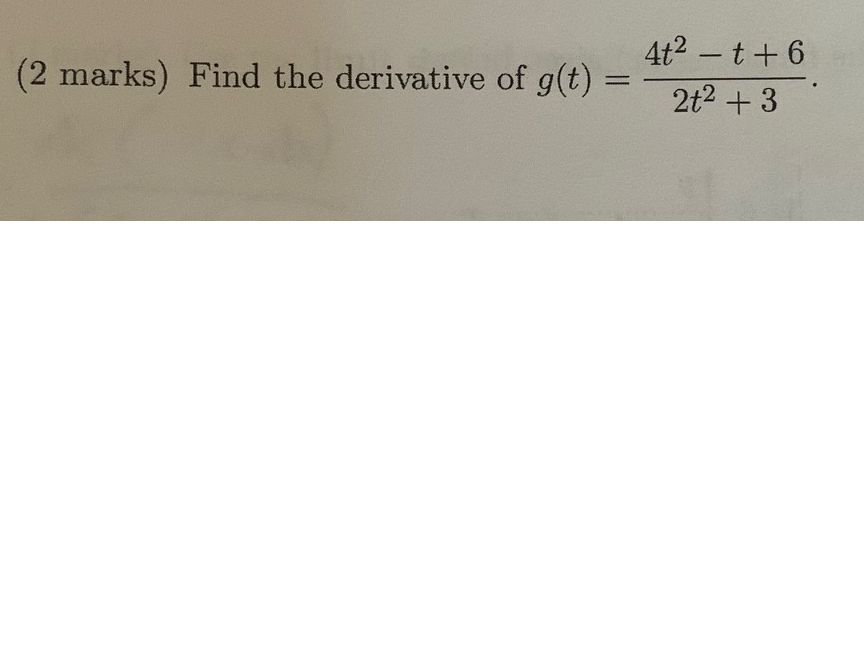 Solved G T 2t2 34t2−t 6