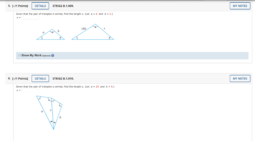 Solved 5. (-/1 points) DETAILS STRIG2 B.1.009. MY NOTES | Chegg.com