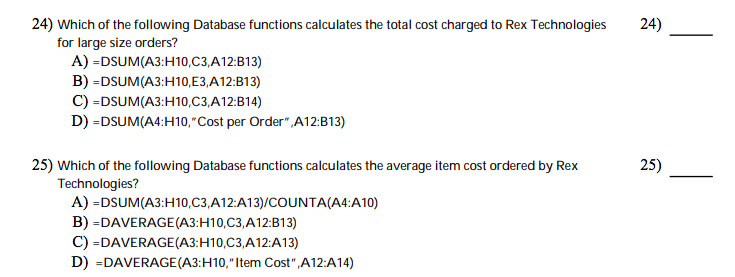 Solved Below Is A Spreadsheet Of Purchase Orders For A | Chegg.com