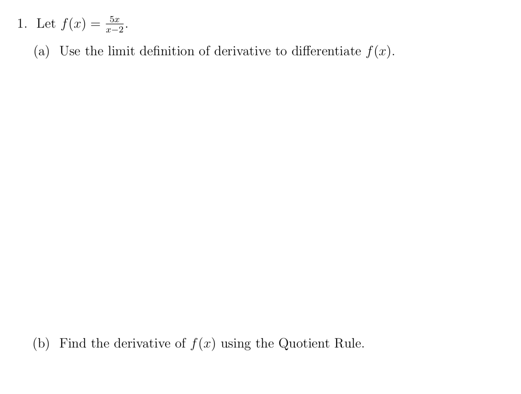 Solved Let F X X−25x A Use The Limit Definition Of