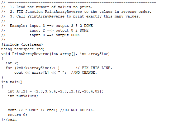 Solved /11. Read the number of values to print. // 2. Call | Chegg.com