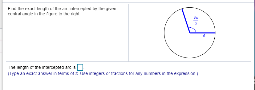 Solved Find the exact length of the arc intercepted by the | Chegg.com