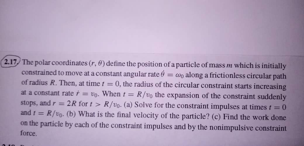 2 17 The Polar Coordinates R E Define The Pos Chegg Com