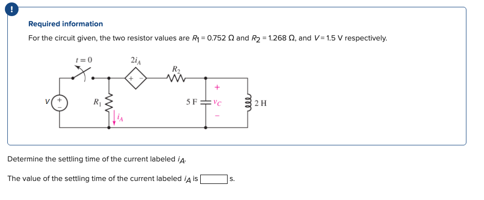 Solved Required information For the circuit given, the two | Chegg.com