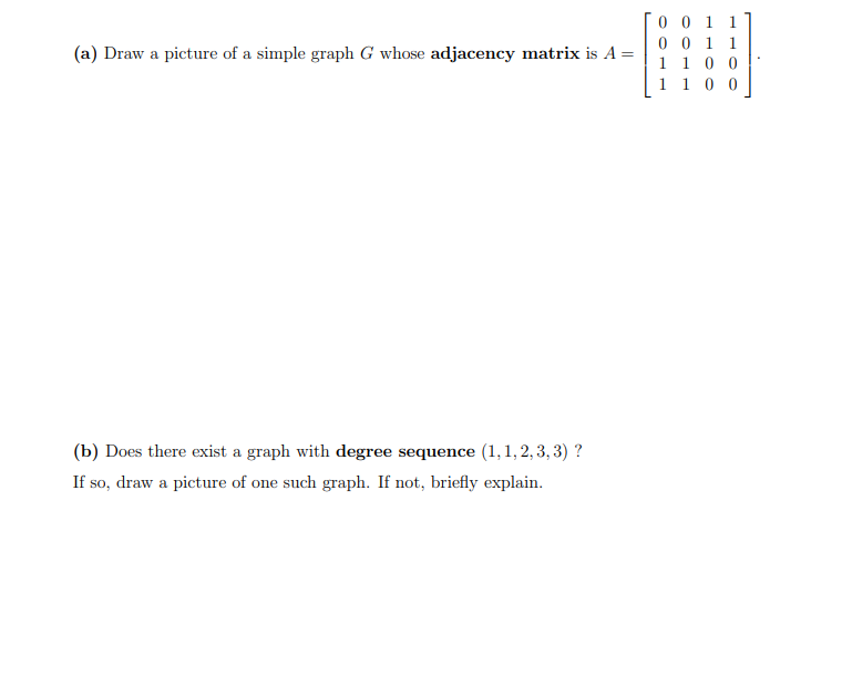 Solved (a) Draw a picture of a simple graph G whose | Chegg.com