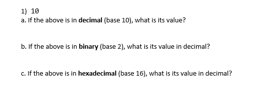 what is the value of 1010 base 2 in decimal