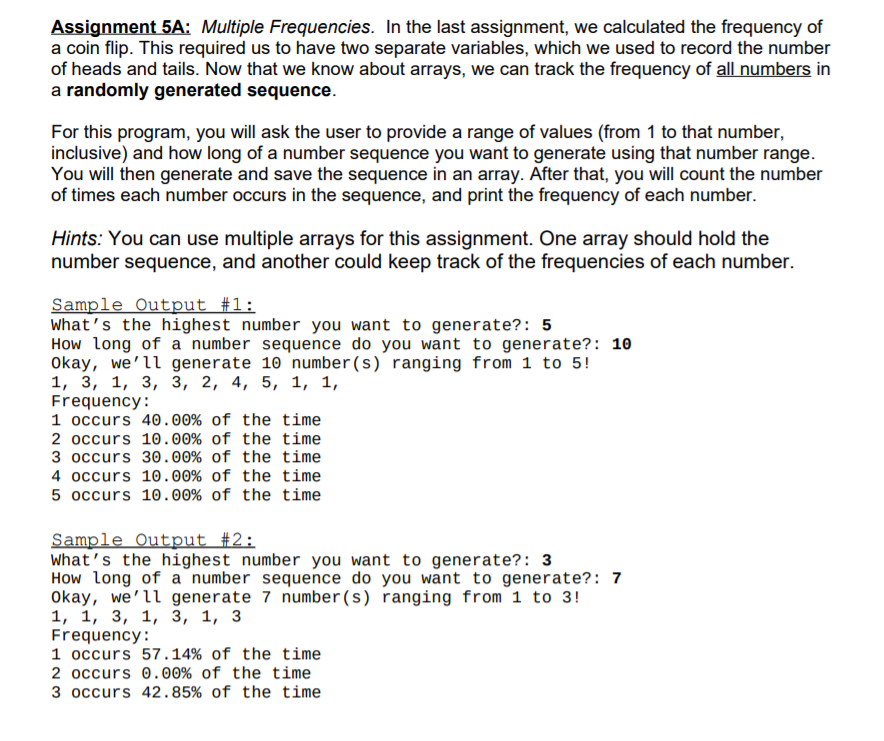 frequency resource assignment