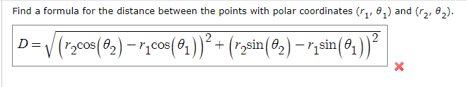 Solved Find a formula for the distance between the points | Chegg.com
