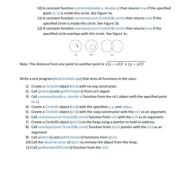 Solved A. Design A Class Named Circle2D That Contains: 1) | Chegg.com