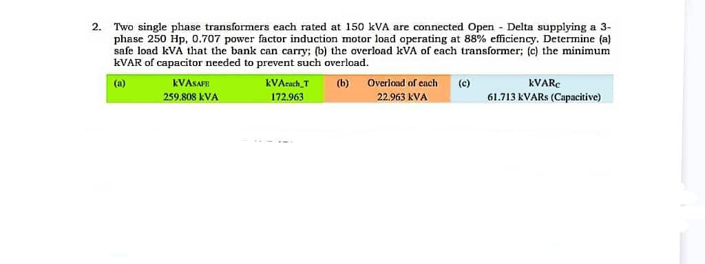 Solved 2. Two single phase transformers each rated at 150 | Chegg.com