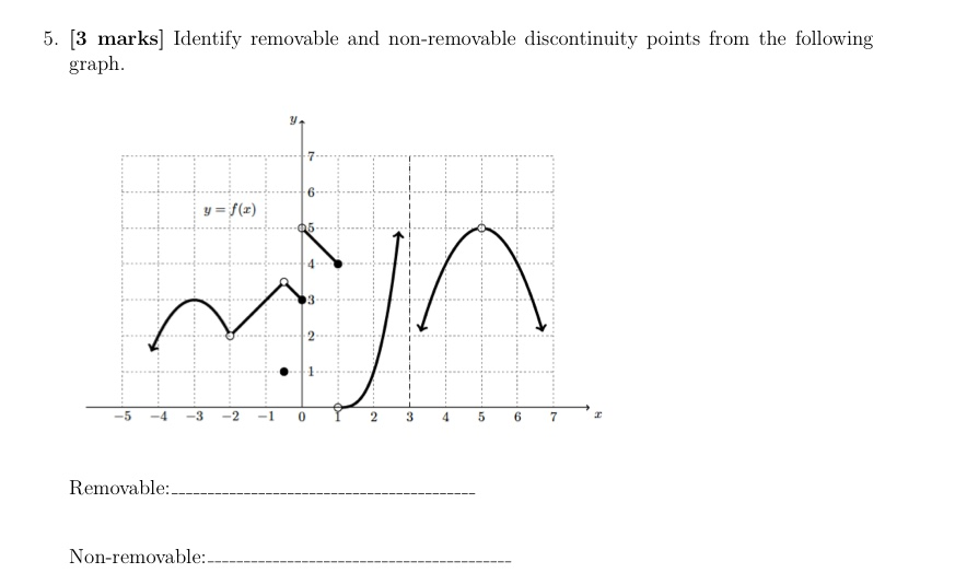 Solved 5. [3 marks] Identify removable and non-removable