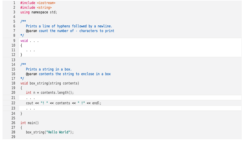 Solved The box_string function contains two loops | Chegg.com