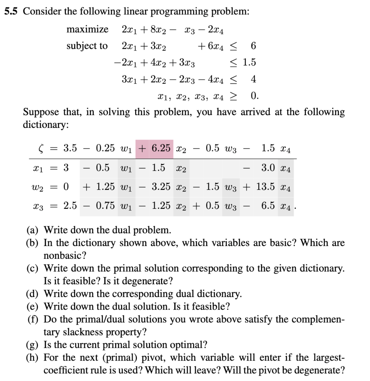 Solved 5.5 Consider the following linear programming | Chegg.com