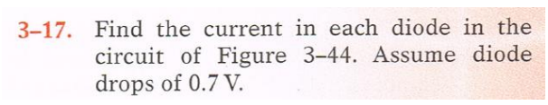 Solved 3-17. Find the current in each diode in the circuit | Chegg.com