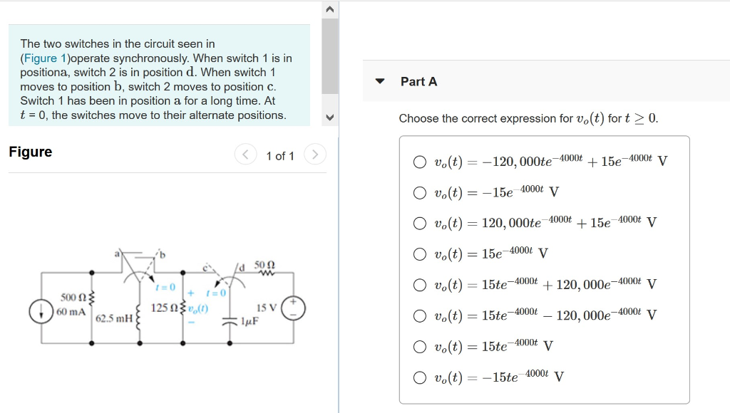 Solved The two switches in the circuit seen in (Figure