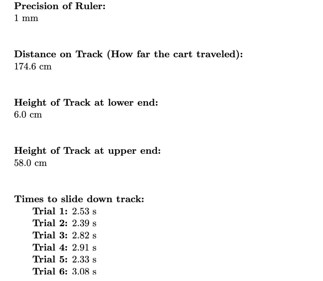 Solved Precision of Ruler: 1 mm Distance on Track (How far | Chegg.com