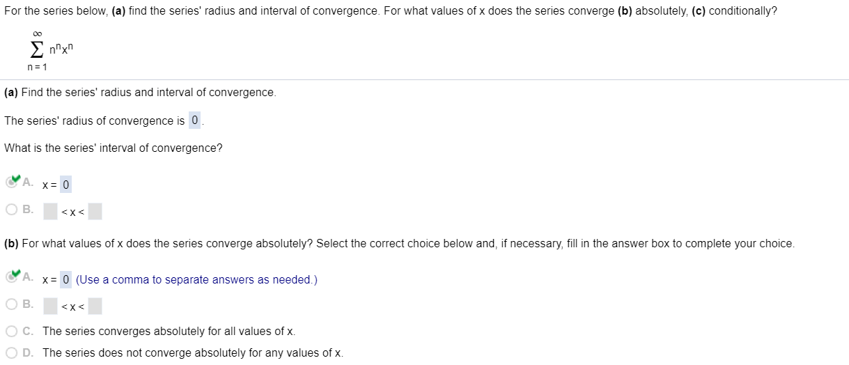 Solved For The Series Below A Find The Series Radius Chegg Com