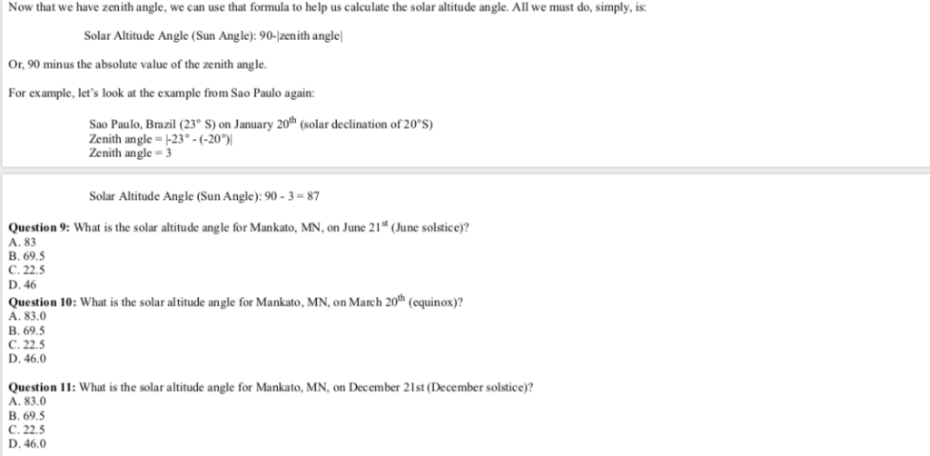 Solved Let's start with calculating the zenith angle. The