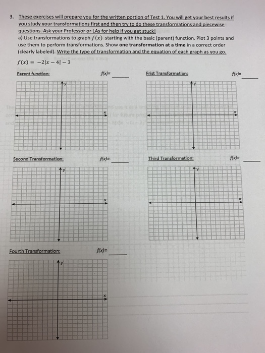 Solved 3. a) Use transformations to graph f(x) starting with | Chegg.com