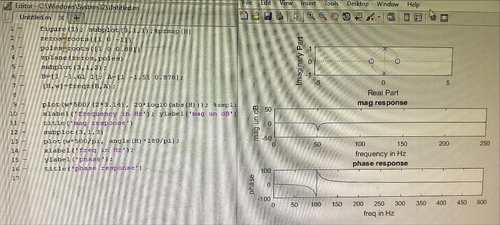 figure (1): subplot (3,1,1); op rmap (H) zeros=roots | Chegg.com