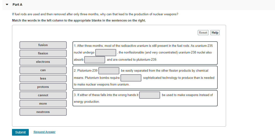 Solved Part A If Fuel Rods Are Used And Then Removed Afte Chegg Com