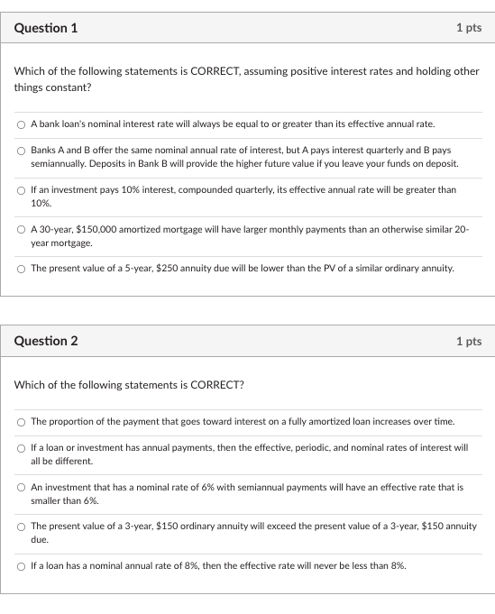 Solved Question 1 1 Pts Which Of The Following Statements Is | Chegg.com