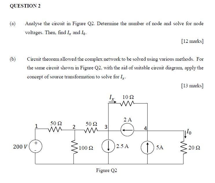 Solved QUESTION 2 (a Analyse the circuit in Figure Q2. | Chegg.com