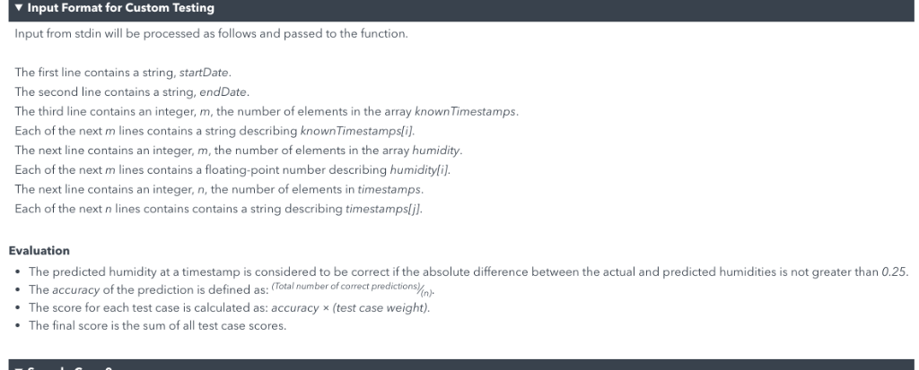 Input Format for Custom Testing Input from stdin will be processed as follows and passed to the function. The first line cont