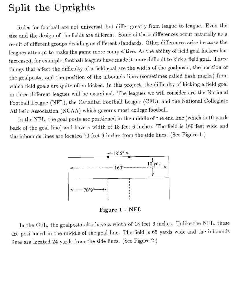 --Goal line 1 ! 10 20 Figure 4 (b) The crossbar on | Chegg.com