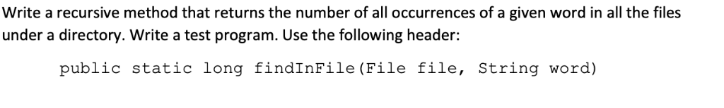 Solved Write a recursive method that returns the number of | Chegg.com