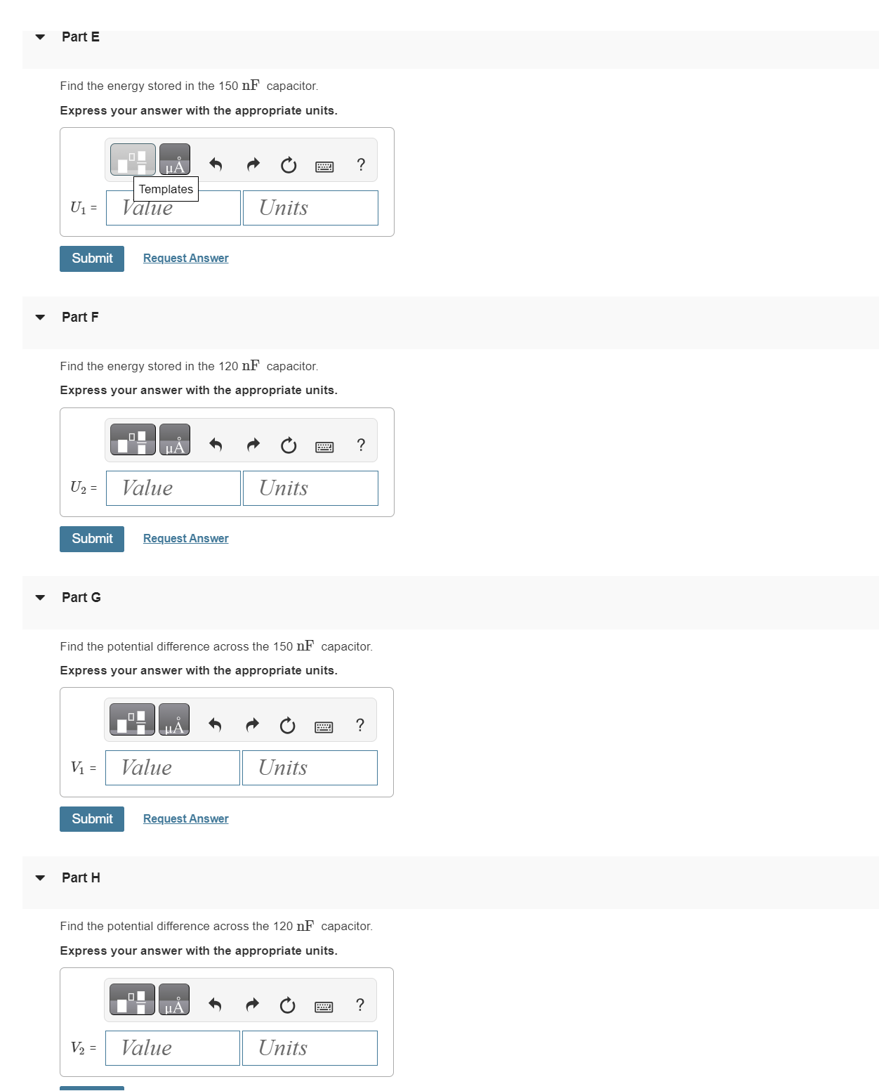 Solved For the capacitor network shown in (Figure 1), the | Chegg.com