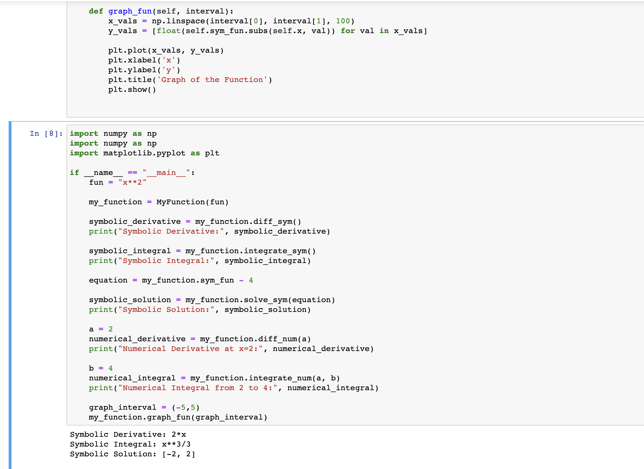 Solved We are being asked to build a class MyFunction. It | Chegg.com