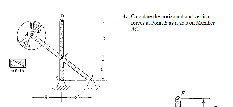 Solved D 4. Calculate the horizontal and vertical forces at | Chegg.com