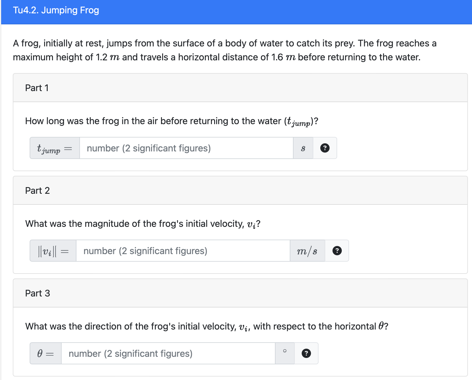 Solved A frog, initially at rest, jumps from the surface of | Chegg.com