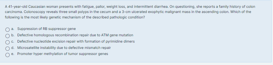 Solved A 41-year-old Caucasian woman presents with fatigue, | Chegg.com