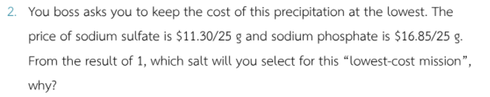 Solved Question 1 As A Precipitation Expert, You Are | Chegg.com