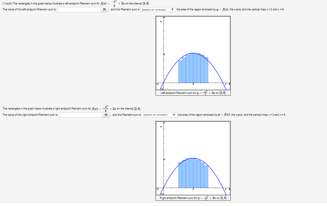 Solved (1 point) The rectangles in the graph below | Chegg.com