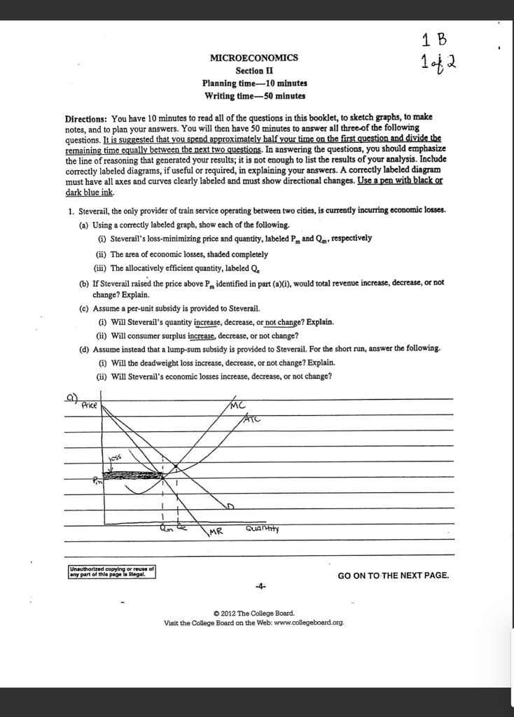 Guidance Use "AP Micro - FRQ - 2012 (1) - Samples and | Chegg.com