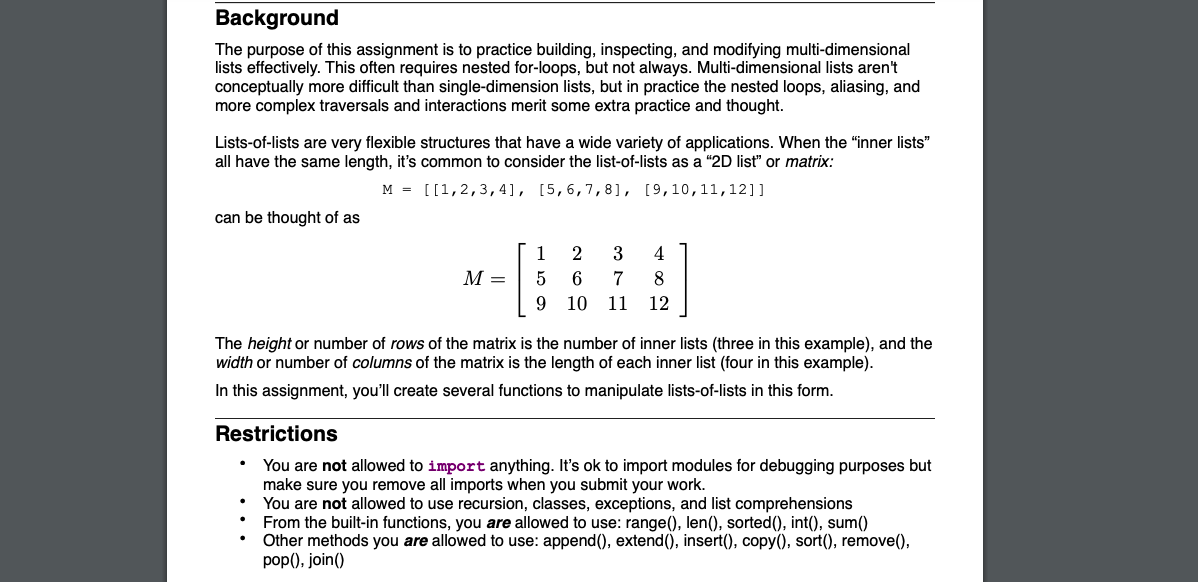 Solved Background The purpose of this assignment is to | Chegg.com