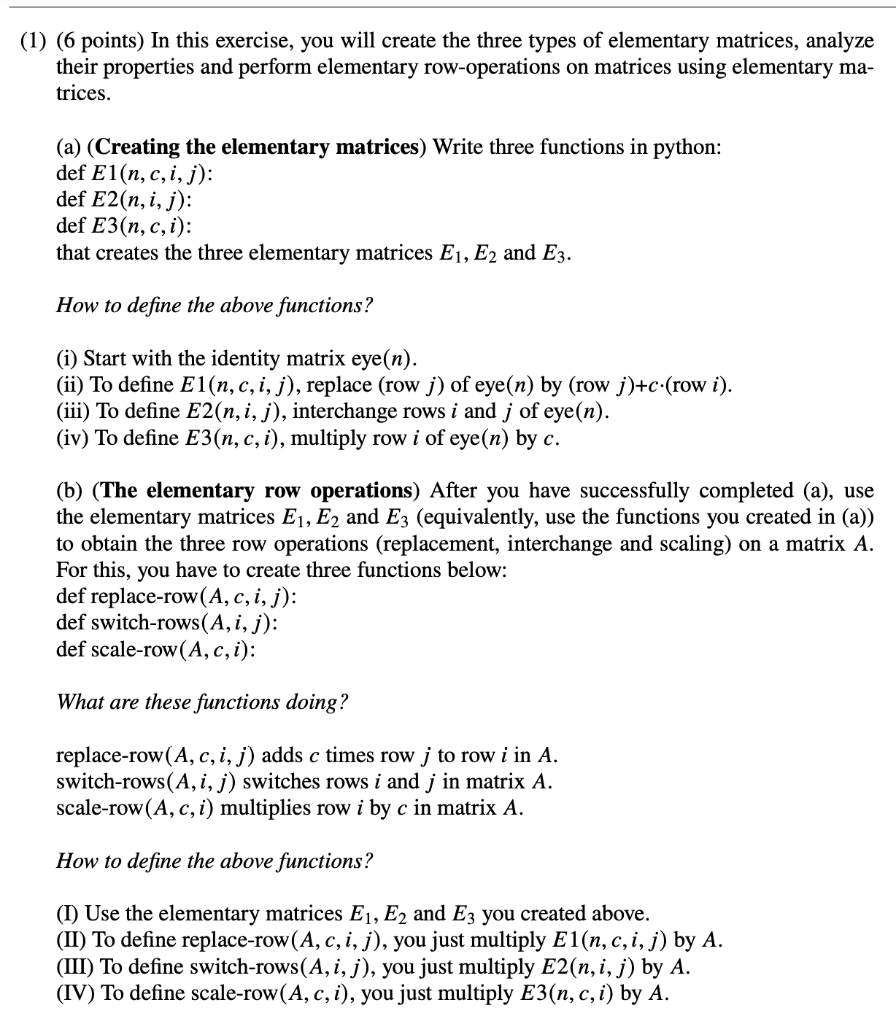 Solved 1) (6 points) In this exercise, you will create the | Chegg.com