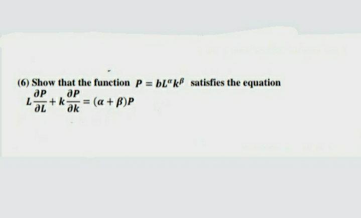 Solved (6) Show That The Function P = BаkB Satisfies The | Chegg.com