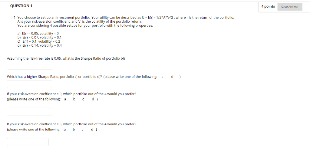 Solved QUESTION 1 4 points Save Answer 1.You choose to set | Chegg.com