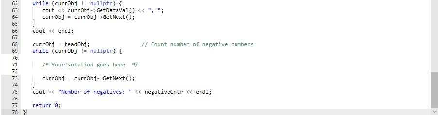 Solved Assign negativeCntr with the number of negative | Chegg.com