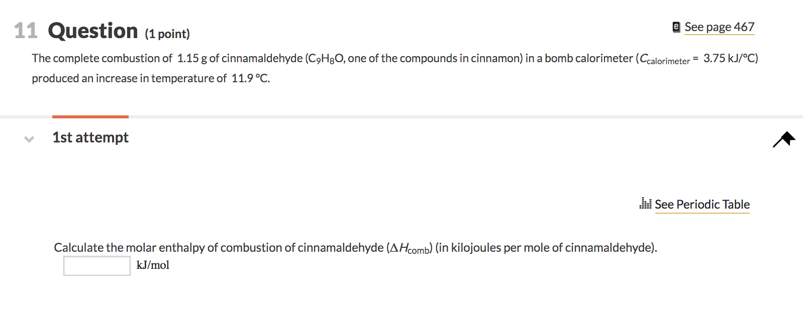 Solved 11 Question (1 point) e See page 467 The complete | Chegg.com