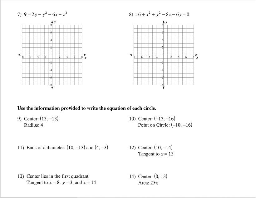 Solved 7 9 2y Y2 6x X 8 16 X2 Y2 8x 6y 0 Chegg Com